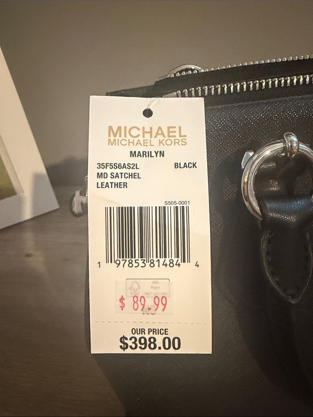 Michael Kors Black Saffiano Satchel with Silver Hardware - Picture 4 of 4